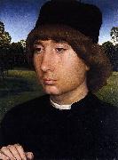 Hans Memling Portrait of a Young Man before a Landscape painting